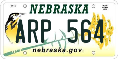 NE license plate ARP564