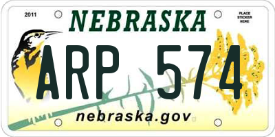 NE license plate ARP574