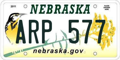 NE license plate ARP577