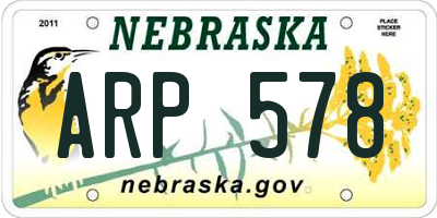 NE license plate ARP578