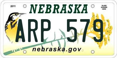 NE license plate ARP579