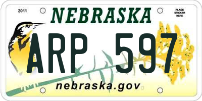 NE license plate ARP597