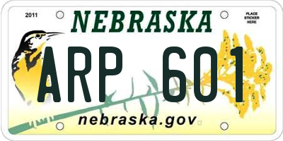 NE license plate ARP601