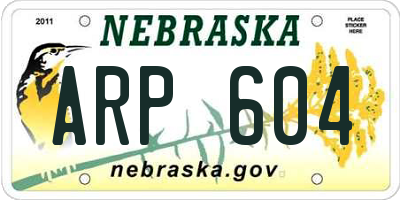 NE license plate ARP604