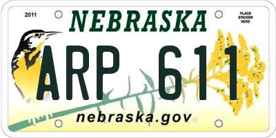 NE license plate ARP611