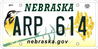 NE license plate ARP614