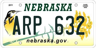 NE license plate ARP632