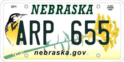 NE license plate ARP655