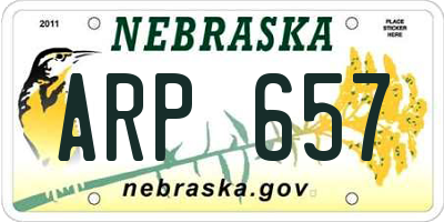 NE license plate ARP657