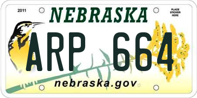 NE license plate ARP664