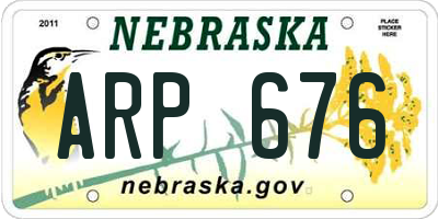 NE license plate ARP676