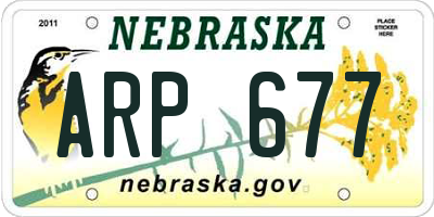 NE license plate ARP677