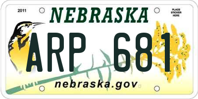 NE license plate ARP681
