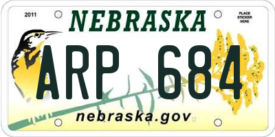 NE license plate ARP684