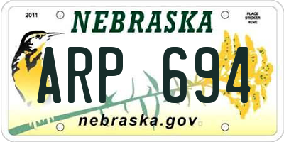 NE license plate ARP694