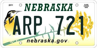 NE license plate ARP721