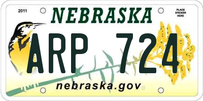 NE license plate ARP724