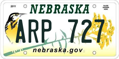 NE license plate ARP727