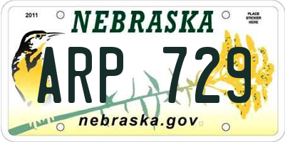 NE license plate ARP729