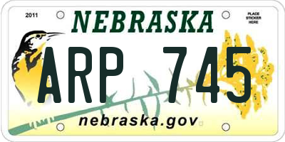 NE license plate ARP745