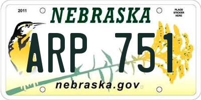 NE license plate ARP751