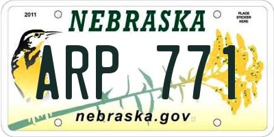 NE license plate ARP771