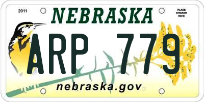 NE license plate ARP779