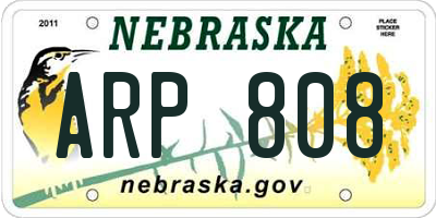 NE license plate ARP808