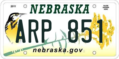 NE license plate ARP851