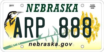 NE license plate ARP888