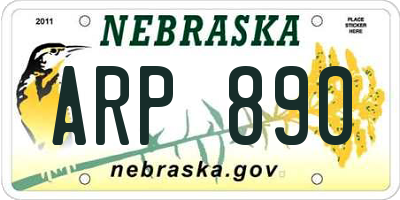 NE license plate ARP890