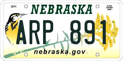 NE license plate ARP891