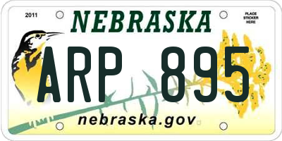 NE license plate ARP895