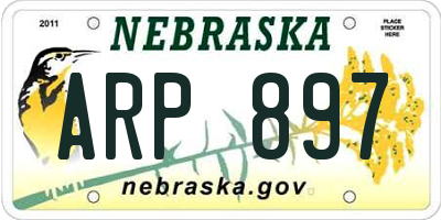 NE license plate ARP897