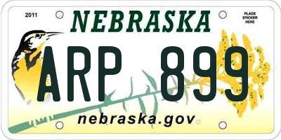 NE license plate ARP899