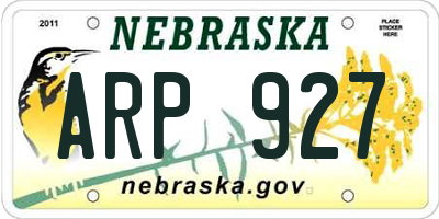 NE license plate ARP927