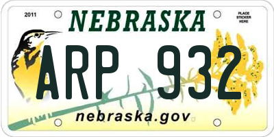 NE license plate ARP932