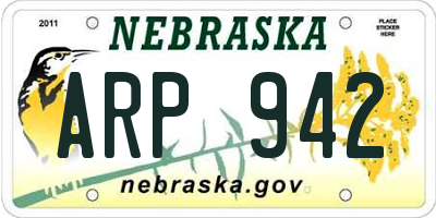 NE license plate ARP942