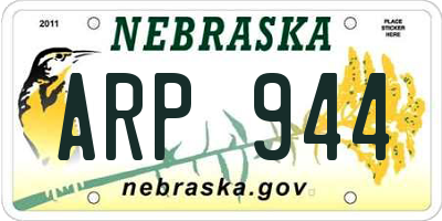 NE license plate ARP944