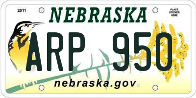 NE license plate ARP950