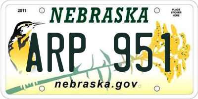 NE license plate ARP951