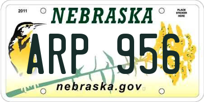 NE license plate ARP956