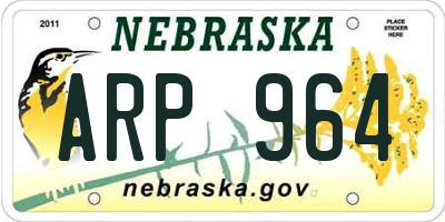 NE license plate ARP964