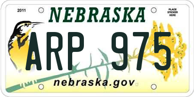 NE license plate ARP975