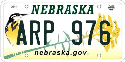 NE license plate ARP976