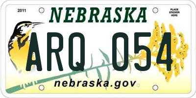 NE license plate ARQ054