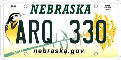 NE license plate ARQ330