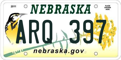 NE license plate ARQ397