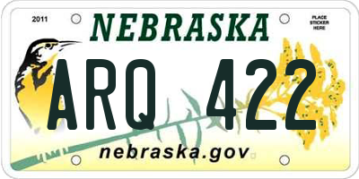 NE license plate ARQ422