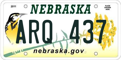 NE license plate ARQ437